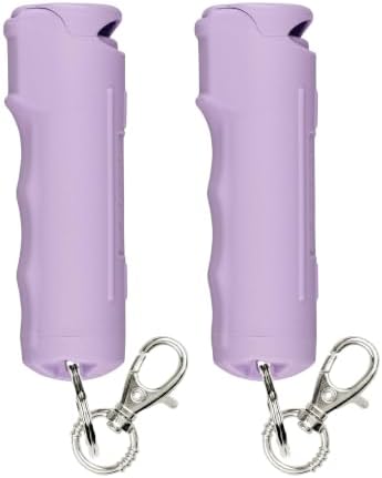 SABRE Pepper Spray with Fast Flip-Top Safety & Snap‑Clip Keychain for Self Defense - Maximum Police Strength OC with UV Marking Dye, 10‑Sec. Spray, 14-ft Range, Finger Grip, Made in USA, 0.54 fl oz by SABRE