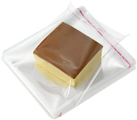 200 Pcs 6" x 6" Thick 1.6 Mil Clear Self Sealing Resealable Cellophane Poly Bags Heavy-duty Adhesive Cello Plastic Bags Packaging Bakery Cookie Candy Candle Soap Card Gift OPP Bag by Macoota