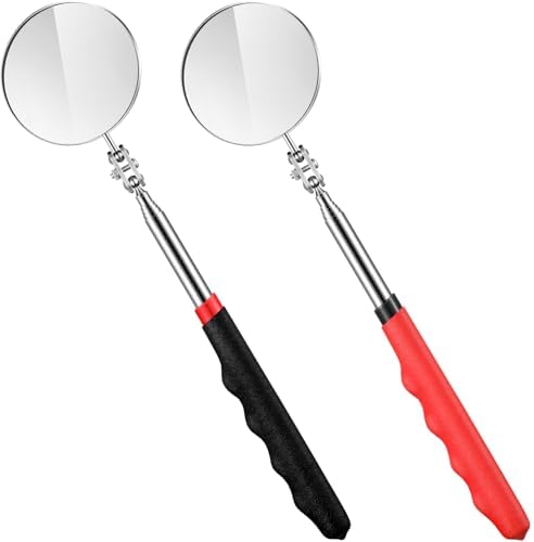 Copkim 2 Pcs Telescoping Inspection Mirror Mechanics Mirror,50mm,Black,Red by Copkim