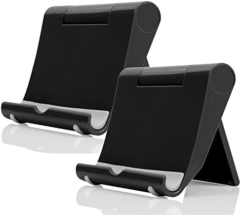 Adjustable Foldable Cell Phone Stand for Desk, Compatible with Most Smartphones and Tablets, Anti-Slip Rubber Base for Stability by JUSDIQIR
