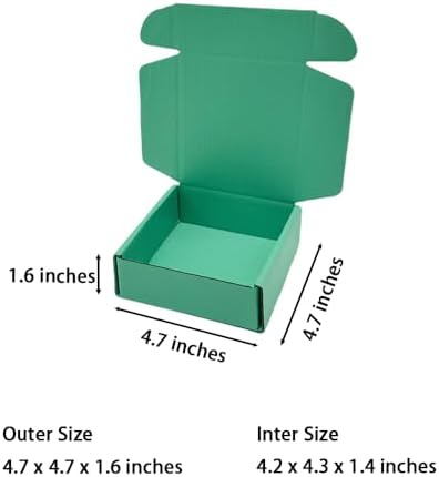 50 Pack 4.7x4.7x1.6 in Mint green Shipping Boxes - Image 2