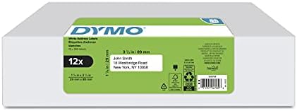 DYMO Authentic LW Mailing Address Labels for LabelWriter Label Printers, White, 1-1/8" x 3-1/2", 12 Rolls of 350 (4200 Total) by Dymo%C2%AE