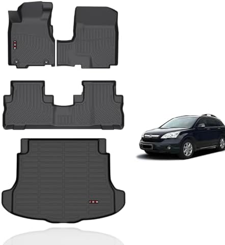 KELCSEECS Floor Mats & Cargo Liner for 2007 2008 2009 2010 2011 Honda CRV LX/SE/EX/EX-L Car Mats Floor Liners Trunk Mat CR-V All Weather Floor Mats Accessories by KELCSEECS