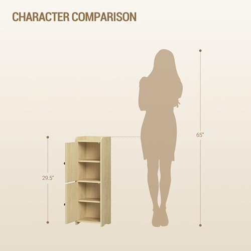 Hzuaneri Bathroom Storage Cabinet, Small Corner Floor Cabinet with 2 Doors - Image 3