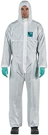 Hazmat Suits Hooded Coveralls Disposable Chemical-Resistant, Elastic, Unisex-Adult Industrial 8 Sizes by Unknown