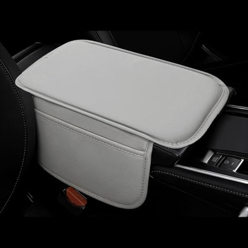 Car Center Console Cover, Leather Car Armrest Cover with 2 Side Storage Bags, Waterproof Anti-Scratch Console Protector, Universal Armrest Pad for Most SUVs, Sedans and Trucks (Gray) by Unknown