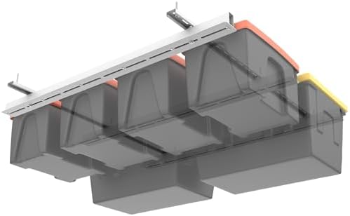TORACK Garage Ceiling Bin Storage Rack, Overhead Tote Storage Rail System by TORACK