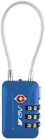 TSA Accepted Luggage Travel Lock, Set-Your-Own Combination Lock for School Gym Locker, Luggage Suitcase Baggage Locks, Filing Cabinets, Toolbox, Case (Blue, 1 Pack) by BV