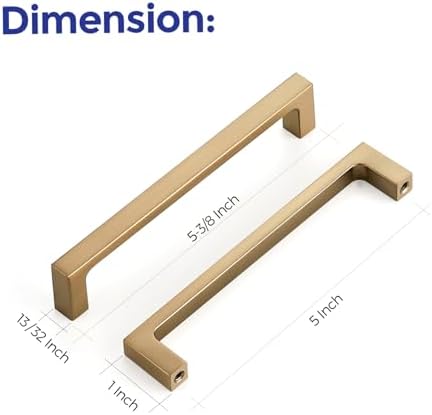 Ravinte Champagne Bronze Kitchen Square Cabinet Handles 5 Inch 10 Pack - Image 3
