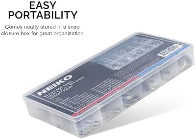 NEIKO 50400A Stainless Steel Lock and Flat Washer Assortment | 350 Piece Set | 12 Different Sizes in Spring Lock and Flat Design | Prevent Loose Fasteners - Image 4