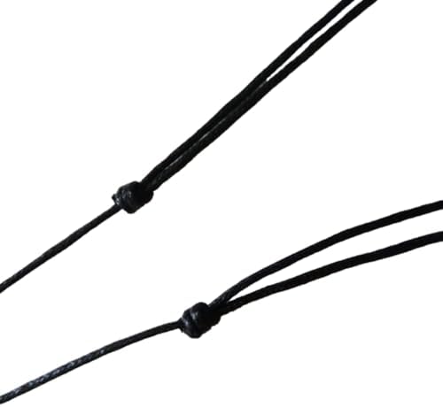 wmm 5 Pieces Handmade Craft Vintage Black Cord Rope Adjustable Necklaces With Metal Ring For Hanging Boho Pendants Balck Cord necklace For Men Women Size 18-30 Inches Thick 2 MM. - Image 3