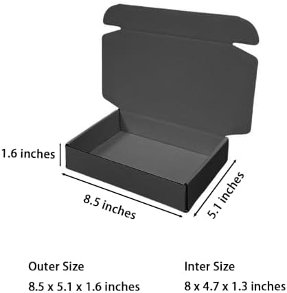 50 Pack 8.5x5.1x1.6 in Dark Gray Shipping Boxes - Image 2