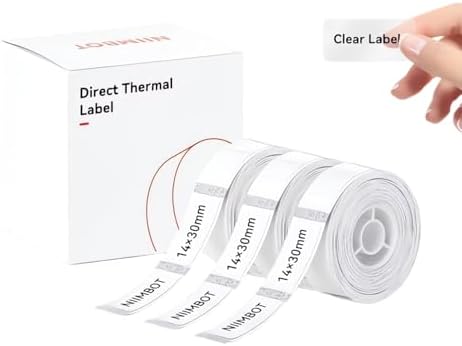 NIIMBOT Label Maker Tape for D110/D11/D101 Label Maker, 14mm x 30mm, Clear by NIIMBOT%C2%AE