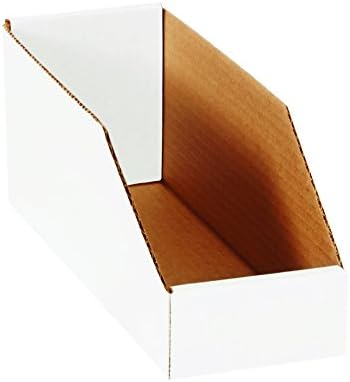 Tape Logic TLBINMT412 Open Top Bin Boxes, 4" x 12" x 4 1/2", White (Pack of 50) by TapeLogic
