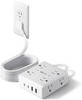 SUPERDANNY Extension Cord,Flat Plug Surge Protector Power Strip,10Ft by SUPERDANNY