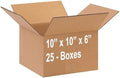 (10 x 10 x 6) - (25 Pack) Corrugated Cardboard Boxes for shipping and moving up to 65 lbs by Unknown