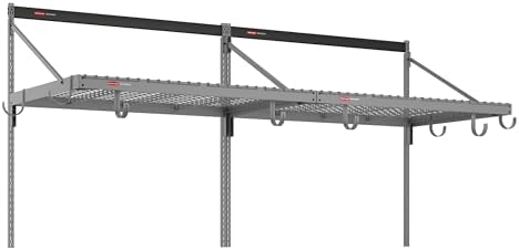Rubbermaid FastTrack Overhead Garage Storage System Double Platform, Garage Organization Storage Cabinets, Garage Cabinet, Garage Wall Organizer, 3FT x 8FT by Rubbermaid