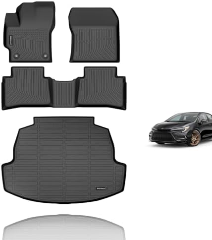 KELCSEECS Floor Mats & Cargo Liner for 2020 2021 2022 2023 2024 2025 2026 Corolla/Corolla Hybrid(Only Sedan) All Weather Car Mats Cargo Mat Trunk Mat Corolla Floor Mats Trunk Liner by KELCSEECS