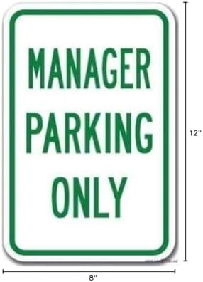 Warning Sign Manager Parking Only Vintage Industrial Custom Wall Art Outdoor Indoor 12x16 Inches New Aluminum Metal tin Sign - Image 5