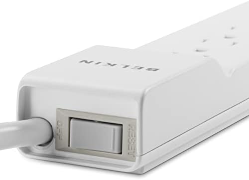 Belkin Surge Protector Power Strip-6 AC Multiple Outlets-Flat Rotating Plug,8ft Long Heavy-Duty Extension Cord for Home,Office,Travel,Computer Desktop&Charging Brick-White (720 Joules),(Pack of 6) - Image 4