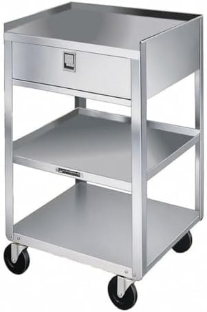Lakeside Manufacturing 356 Mobile Equipment Stand, Stainless Steel, 3 Shelves and 1 Drawer, 300 lb. Capacity (Fully Assembled) by Lakeside+Manufacturing%2C+Inc.