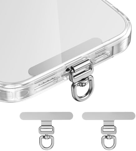 saxsion Phone Tether Tab & Lanyard Tab, 360° Swivel Clip - Ultra Thin Stainless Steel Universal Patch for All Phone Cases by saxsion