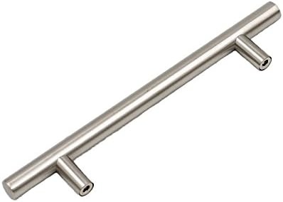 homdiy 5 Pack | Cabinet Handles Brushed Nickel Round Bar Cabinet Pulls 5in Hole Center HD201SN Stainless Steel Drawer Pulls Kitchen Cabinet Handles Cupboard Handles 5 Pack - Image 4