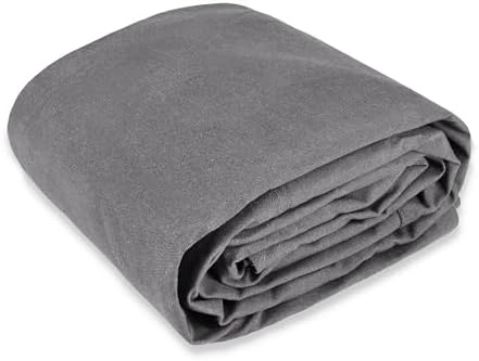 WHITEDUCK 12'x16' Canvas Tarp 18 oz/37 Mil Heavy Duty Water Repellent UV Resistant, Rustproof Grommets, Industrial & Commercial Use Cloth Tarp (Finished Size: 11'6"x15'6", Grey) by WHITEDUCK