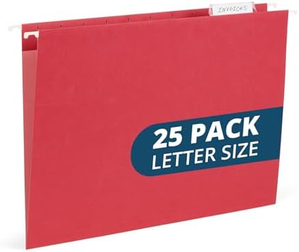 Blue Summit Supplies 25 Hanging File Folders, Letter Size, Red by BlueSummitSupplies