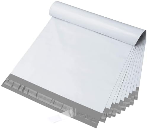 Fuxury Poly Mailers 12x15.5" 50 Pack,Shipping Bags For Clothing,White by Fuxury