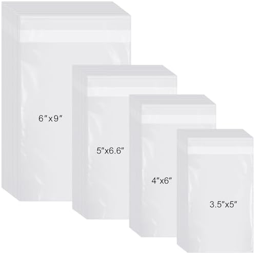 Kosiz 600 Pcs Cello Bags, 3.5'' X 5'', 4'' X 6'', 5'' X 6.6'', 6'' X 9'' by Kosiz