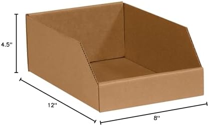 Box USA Storage Bins Small 8"L x 12"W x 4 1/2"H 50-Pack - Corrugated Cardboard Box for Packing, Moving, and Storage - Image 2