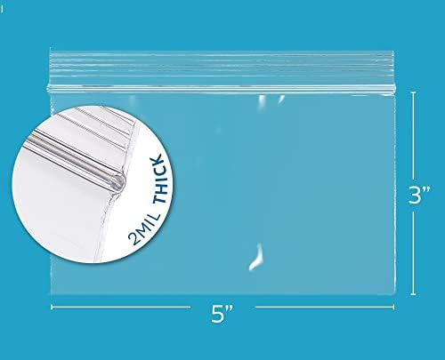 5" x 3" Zip Bags, 4000 Pack, 2 Mil, Reclosable Jewelry Bags, Storage, GPI - Image 2