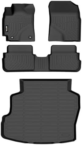 AIPOIL® Floor Mats & Cargo Liner Set for 2009-2013 Toyota Corolla All Weather Protection TPE Anti-Slip Automotive Full Set Custom Car Mats Accessories - Black by AIPOIL