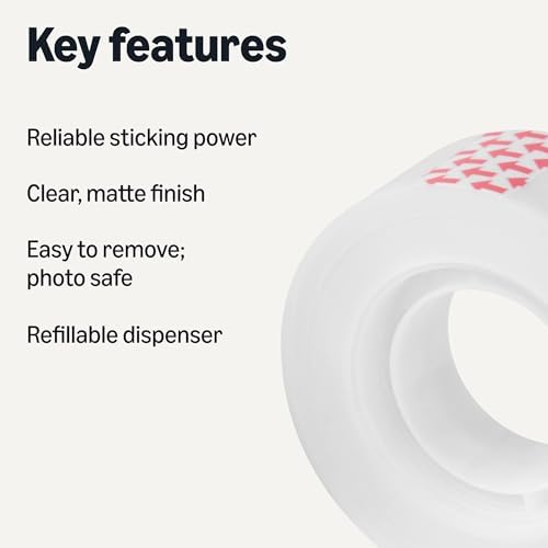 Amazon Basics Matte Finish Invisible Tape, 3/4" x 1000" (27.78 Yards), Translucent, 24-Pack - Image 2