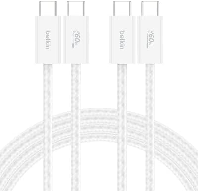 Belkin USB C to USB C 60W Braided Cable 2 Pack, 6.6ft iPhone Charger Cord by Unknown