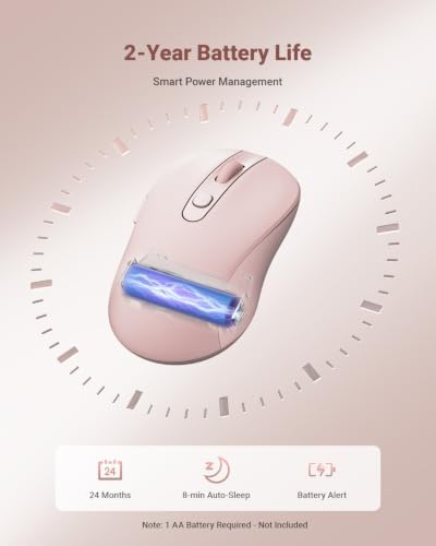 wegear USB Wireless Mouse for Laptop PC Mac, 2.4GHz Cordless Mouse-Pink - Image 5