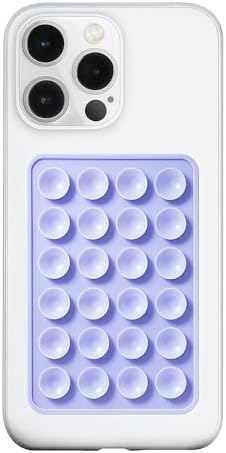 LvShuLiangPin Anteel Silicone Suction Phone Case Mount, Silicon Adhesive Phone Accessory for Smartphones, Hands-Free Mirror Shower Phone Holder for Selfies, Tiktok Videos (Lavender) by LvShuLiangPin