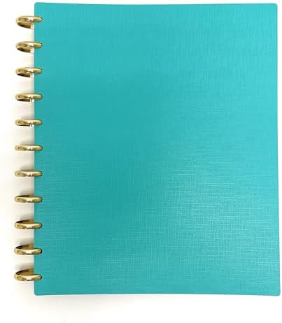 Talia Discbound Notebooks, Planner, Customizable, With 1" Gold Discs (Celestial Turquoise, Letter (8.5in x 11in)) by Talia