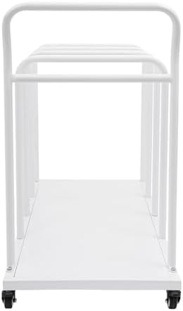 Heavy-Duty Portable Carton Stand, 100 lbs Capacity White Metal Carton Cart with Wheels & Handle, Cardboard Boxes Storage Rack for Home, Supermarket, Warehouse & Commercial Use - Image 6
