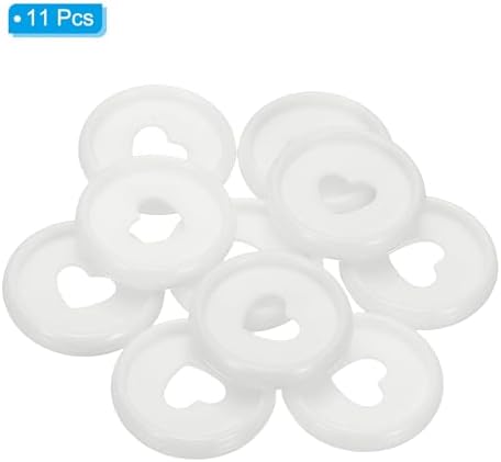 PATIKIL 24mm Plastic Book Binding Discs, 11 Pack Discbound Expansion Discs Heart Binder Rings for DIY Notebook Planner, White - Image 3