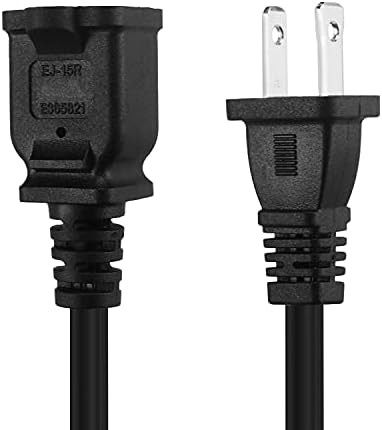 [2PACK] Short 1-Foot Polarized US 2-Prong Male-Female Extension Power Cord - Image 4