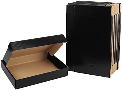 EXYGLO Shipping Cardboard Boxes for Small Business, Packing and Mailing, 11x8x2 - Pack of 25, Black by EXYGLO