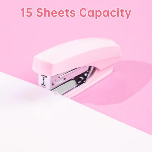 deli Pink Office Supplies Set, 14 in 1 Desk Accessories Set - Image 5