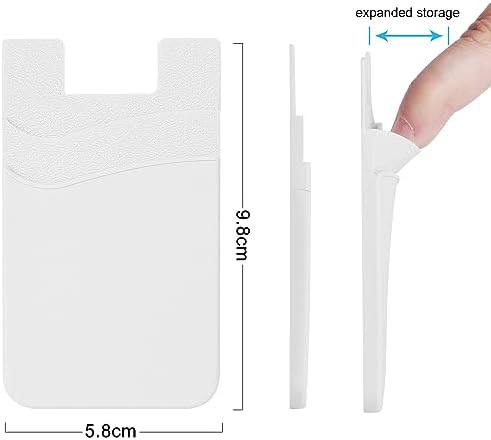 SS Phone Wallet, Card Holder for Phone Case Stick on Silicone Double Phone Pocket Suitable for iPhone Samsung Galaxy Any Smartphone 3 Pack - Image 5