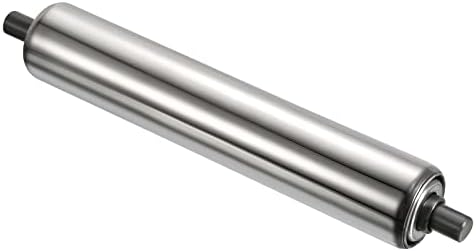 PATIKIL Conveyor Roller 1.5" Diameter 8" Length, Stainless Steel Gravity Transmission Replacement Part Galvanized End, Silver by PATIKIL