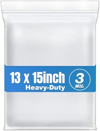 30Pcs 13"x15" Thick 3Mil Large Clear Reclosable Zip Seal Lock Plastic Bags by Macoota