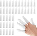 200 Pcs Cotton Finger Cots Small Finger Guards Hand Thumb Fingertips Sleeves Protector by EORTA, Comfortable, Breathable, Absorb Sweat, Reusable, Protect the Wound from Infection, White, Very Small by EORTA