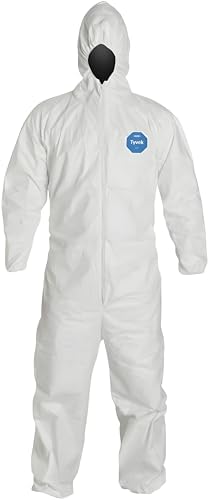 DuPont Tyvek 400 TY127S Disposable Protective Coverall with Respirator-Fit Hood and Elastic Cuff, White by DuPontPersonalProtection