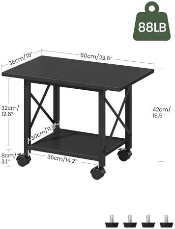 CHOEZON Printer Stand, 2-Tier Heavy Duty Printer Cart with Shelf - Image 3